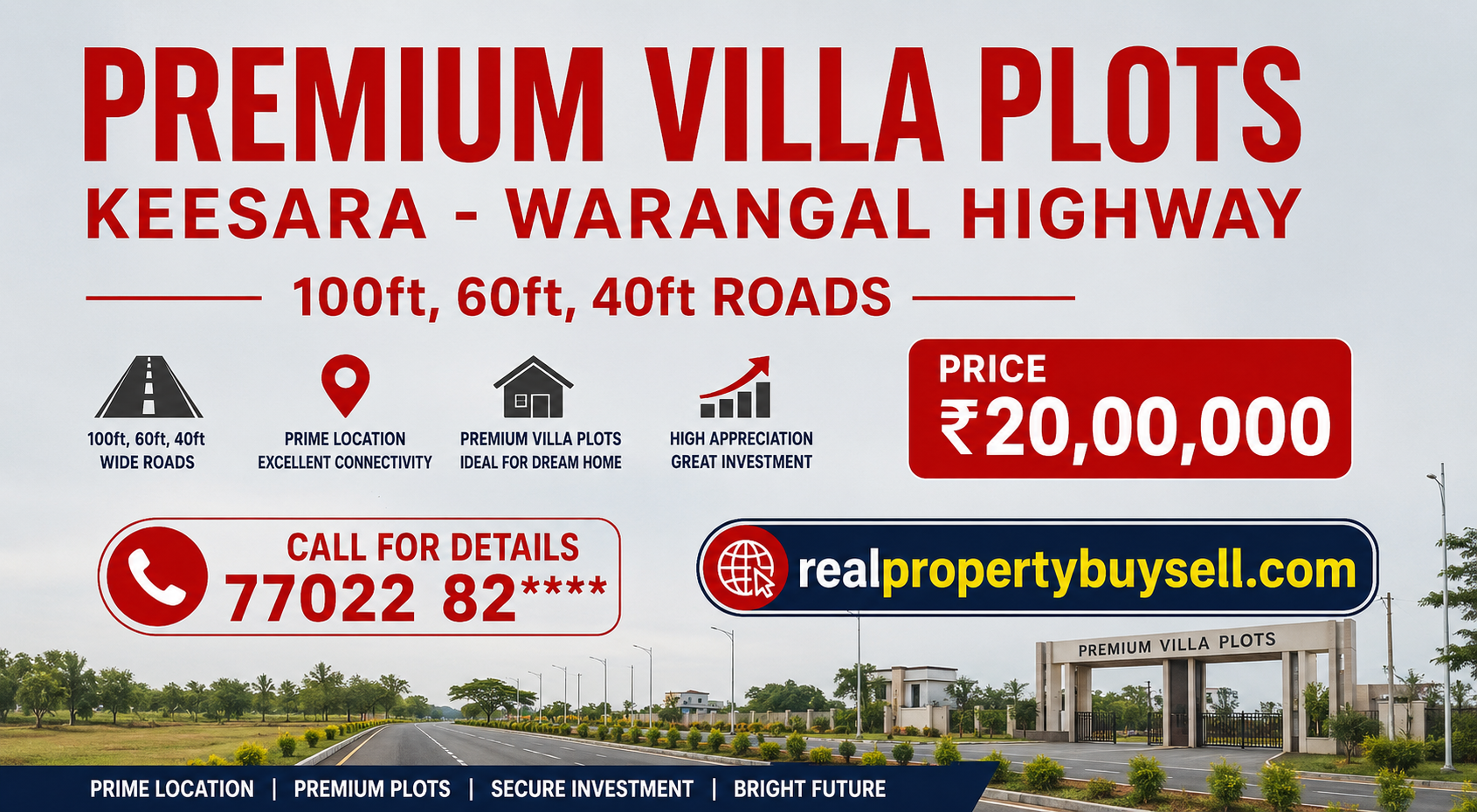 🏡 Premium Villa Plots for Sale – Keesara Warangal Highway