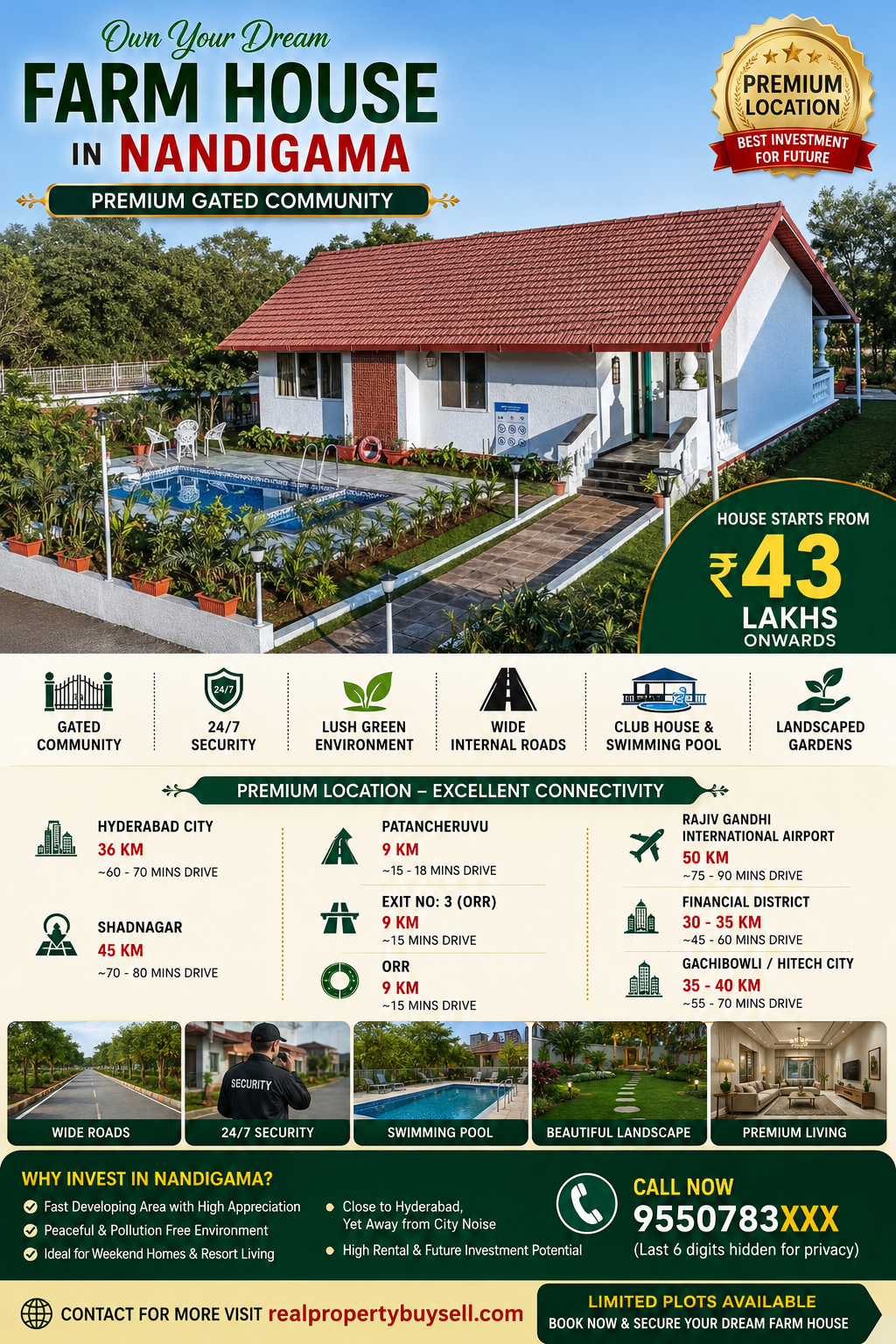Luxury Farm House for Sale in Nandigama – Starting @ ₹43 Lakhs