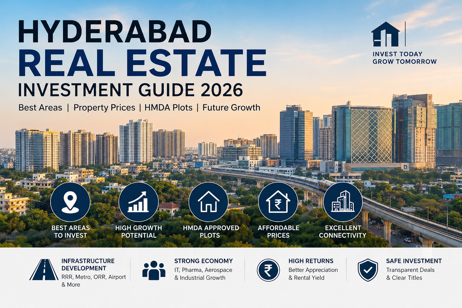 Hyderabad Real Estate Investment Guide 2026: Best Areas, Property Prices, HMDA Approved Plots & Future Growth
